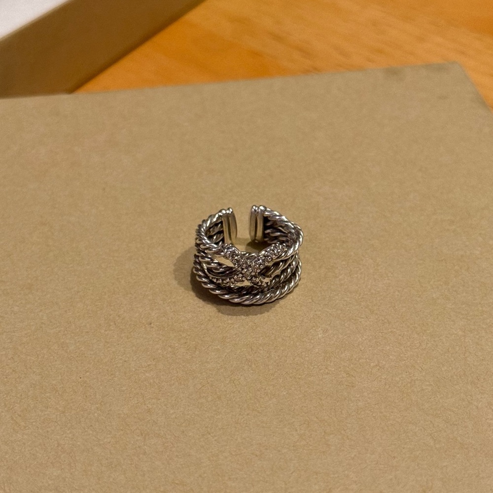 David Yurman X cable crossover ring
